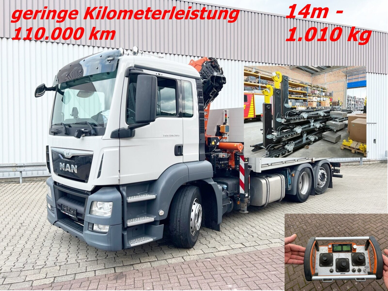 MAN TGS 26.360/400 6x2-4 BL TGS 26.360/400 6x2-4 BL, Lenk-/Lift, Kran Atlas AK 206.3E A5, Funk - Camion ampliroll, Camion grue: photos 1 MAN TGS 26.360/400 6x2-4 BL TGS 26.360/400 6x2-4 BL, Lenk-/Lift, Kran Atlas AK 206.3E A5, Funk - Camion ampliroll, Camion grue: photos 1