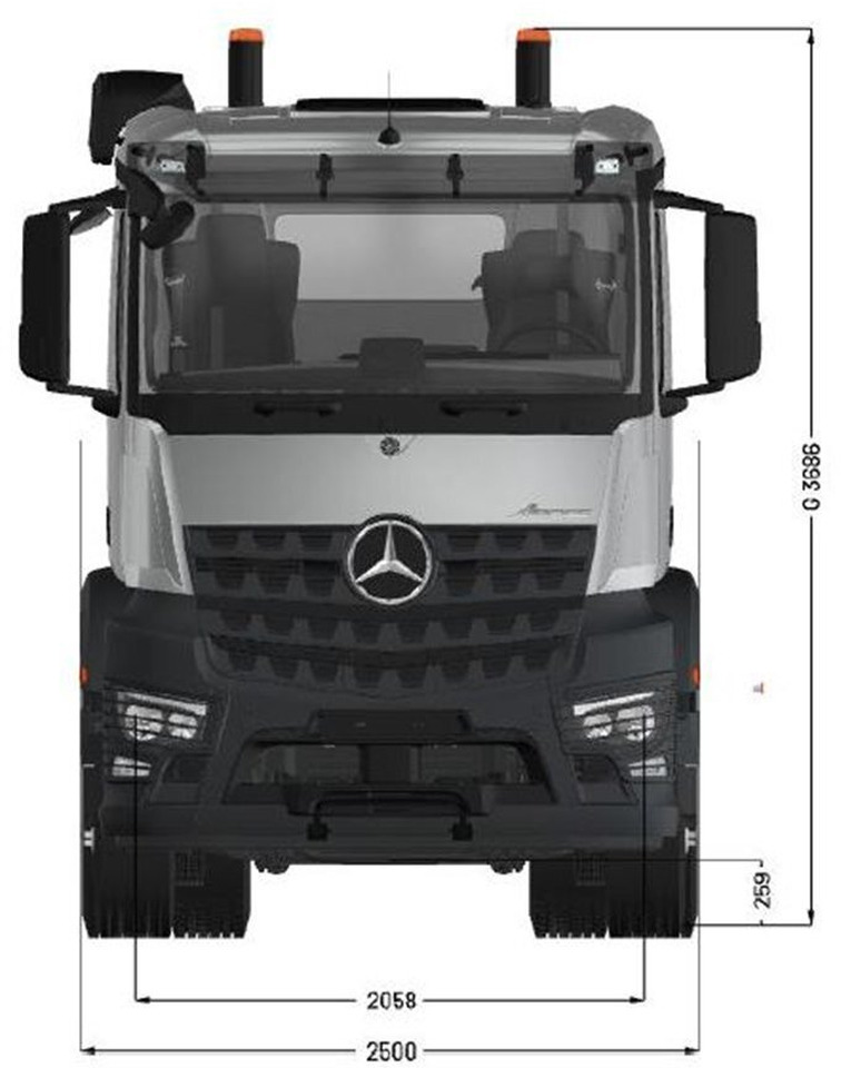 Mercedes-Benz Arocs 3253 L 8x4/4 Arocs 3253 L 8x4/4, MultimediaCockpit, Navi, Motorabtrieb - Châssis cabine: photos 3 Mercedes-Benz Arocs 3253 L 8x4/4 Arocs 3253 L 8x4/4, MultimediaCockpit, Navi, Motorabtrieb - Châssis cabine: photos 3