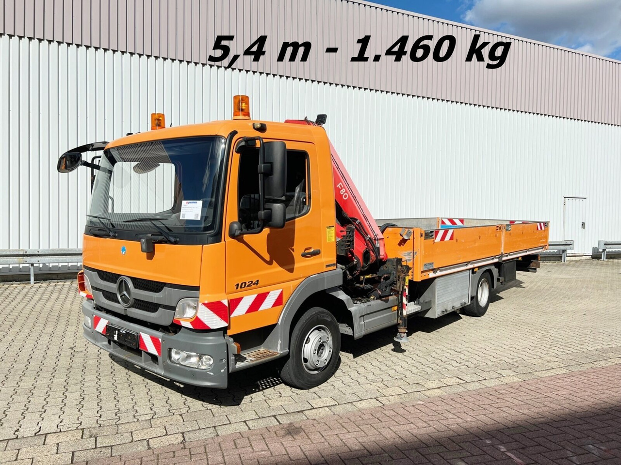 Mercedes-Benz Atego 1024 L 4x2 Atego 1024 L 4x2 mit Kran Fassi F80A.0.21 - Camion grue, Camion plateau: photos 1 Mercedes-Benz Atego 1024 L 4x2 Atego 1024 L 4x2 mit Kran Fassi F80A.0.21 - Camion grue, Camion plateau: photos 1