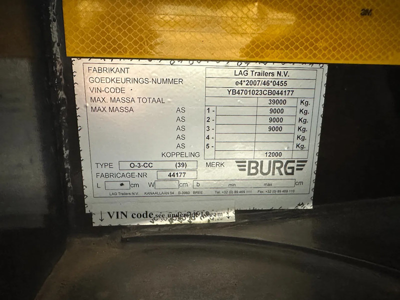 Semi-remorque porte-conteneur/ Caisse mobile Burg 20FT / 20FT SWAP ADR (EX/II, EX/III, FL, AT), Leergewicht : 3.690kg, SAF INTRADISC, 2x Liftachse, NL-Chassis, APK/ADR: 08-2025: photos 20