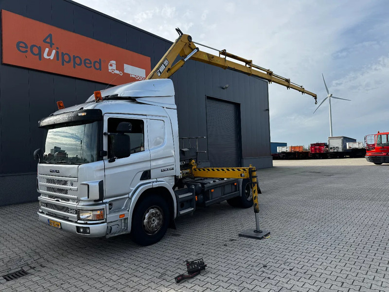 Scania P114-340 + HIAB 19-5 crane + remote / Euro-3 / 3 pedals / NL-truck / APK: 12-2025 - Camion grue: photos 1 Scania P114-340 + HIAB 19-5 crane + remote / Euro-3 / 3 pedals / NL-truck / APK: 12-2025 - Camion grue: photos 1