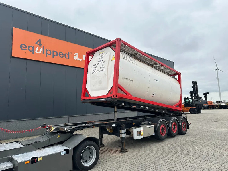 Van Hool 20FT Tipping-chassis, ADR (EX/II, EX/III, FL, AT, OX), SAF, 2 liftaxles - Semi-remorque porte-conteneur/ Caisse mobile: photos 1 Van Hool 20FT Tipping-chassis, ADR (EX/II, EX/III, FL, AT, OX), SAF, 2 liftaxles - Semi-remorque porte-conteneur/ Caisse mobile: photos 1