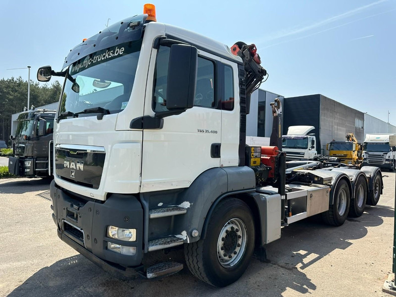 MAN TGS 35.400 8x4 TRIDEM HOOKLIFT T22 + CRANE PALFINGER PK 18001 EH + RADIO - EURO 5 - LIFT/STEERING AXLE - BE TRUCK - Camion ampliroll, Camion grue: photos 4 MAN TGS 35.400 8x4 TRIDEM HOOKLIFT T22 + CRANE PALFINGER PK 18001 EH + RADIO - EURO 5 - LIFT/STEERING AXLE - BE TRUCK - Camion ampliroll, Camion grue: photos 4