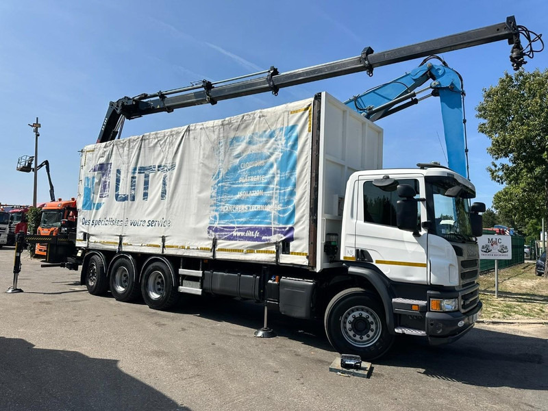 Scania P410 8x4 TRIDEM PRITSCHE PLANE + KRAN HIAB 244 EP-4 HIDUO - RETARDER - LIFT + STEERING AXLE - *327.000km* - RADIO - Camion à rideaux coulissants, Camion grue: photos 2 Scania P410 8x4 TRIDEM PRITSCHE PLANE + KRAN HIAB 244 EP-4 HIDUO - RETARDER - LIFT + STEERING AXLE - *327.000km* - RADIO - Camion à rideaux coulissants, Camion grue: photos 2