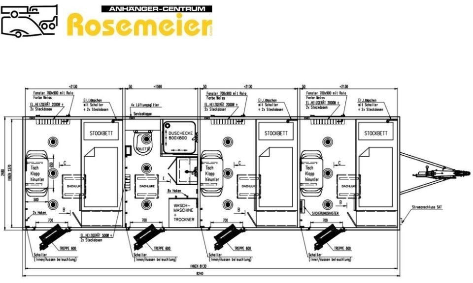 ROSEMEIER VE MOBI 8346 SP Mannschaftswagen - Conteneur comme habitat, Remorque: photos 2 ROSEMEIER VE MOBI 8346 SP Mannschaftswagen - Conteneur comme habitat, Remorque: photos 2