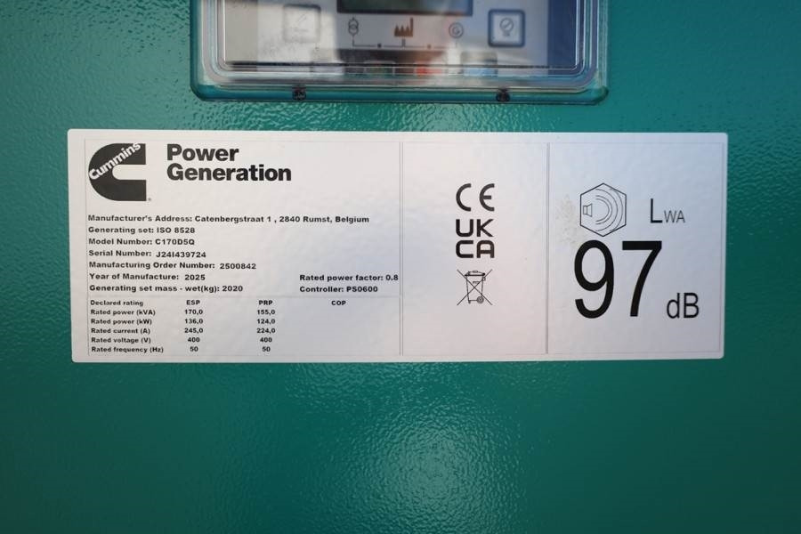 Groupe électrogène Cummins C170D5Q Declaration of Conformity, Diesel, 170kVA,: photos 6
