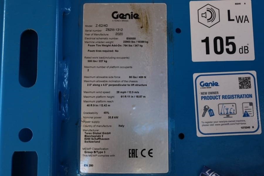 Genie Z62/40 Diesel, 4x4 Drive, 20.9 m Working Height, 1 - Nacelle articulée: photos 5 Genie Z62/40 Diesel, 4x4 Drive, 20.9 m Working Height, 1 - Nacelle articulée: photos 5