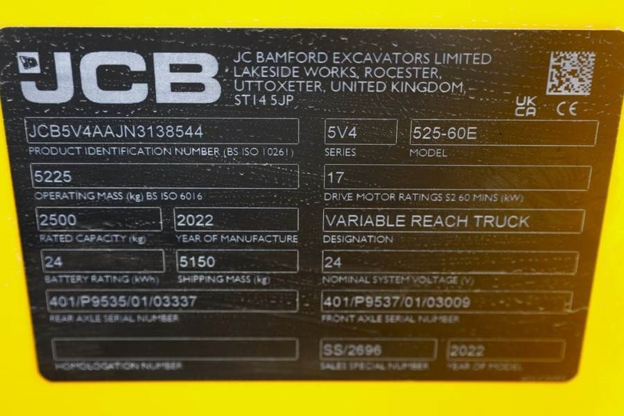 Chariot télescopique JCB 525-60E Guarantee! Fully Electric, 2500kg Capacity: photos 6