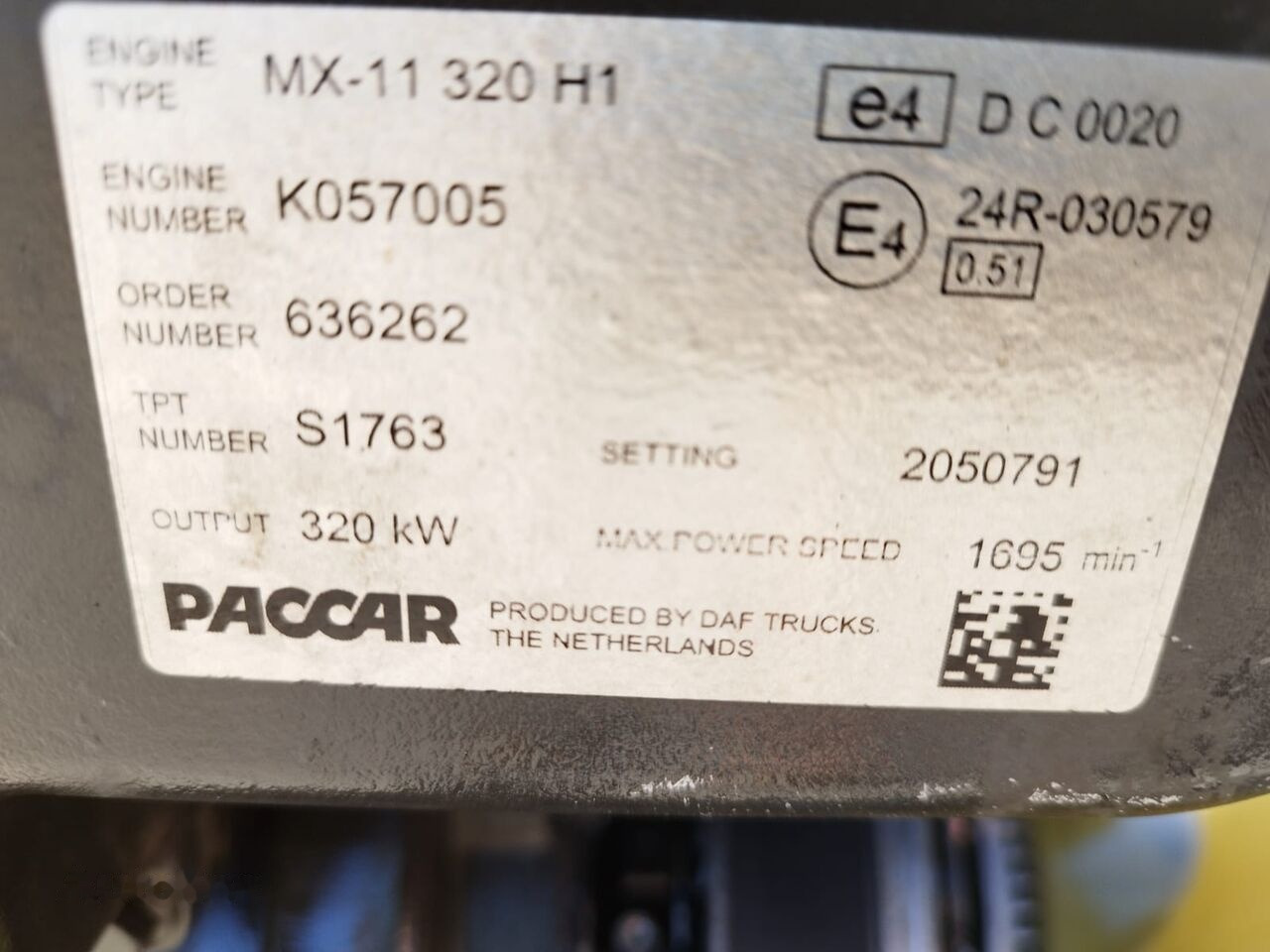 DAF MX-11 320 H1 Mx-11 320 H1 DAF Mx-11 320 H1 truck - Moteur pour Camion: photos 3 DAF MX-11 320 H1 Mx-11 320 H1 DAF Mx-11 320 H1 truck - Moteur pour Camion: photos 3