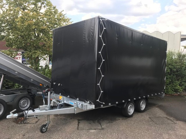 Hapert Indigo HT-2 Transporter 4050 x 2000 mm, 3,0 to. Rampe, mit Hochplane 200 cm - Remorque voiture: photos 1 Hapert Indigo HT-2 Transporter 4050 x 2000 mm, 3,0 to. Rampe, mit Hochplane 200 cm - Remorque voiture: photos 1