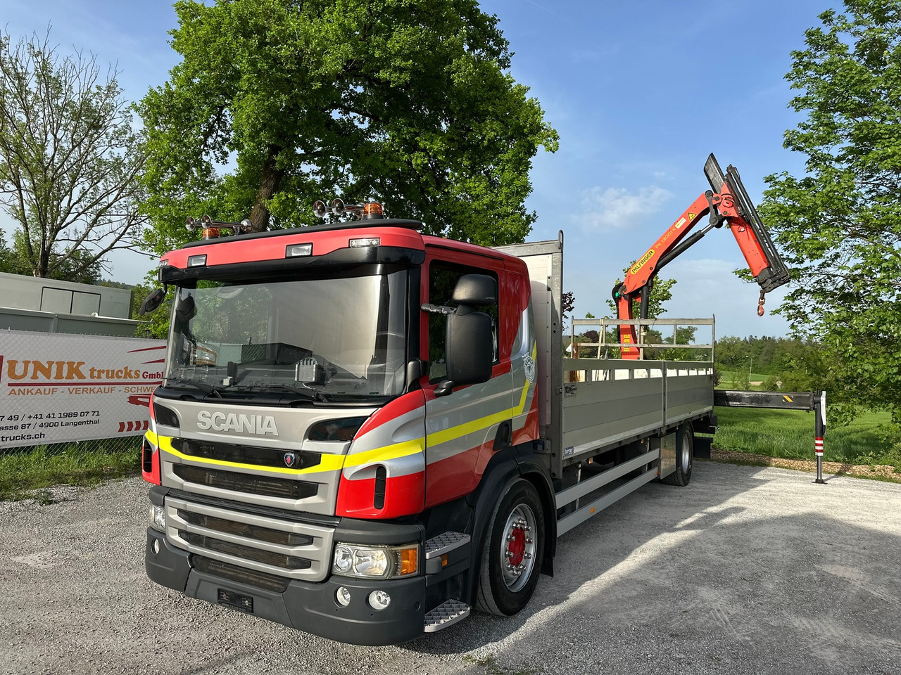 SCANIA P410 Euro6 4x2 Palfinger 13001 - Camion plateau, Camion grue: photos 1 SCANIA P410 Euro6 4x2 Palfinger 13001 - Camion plateau, Camion grue: photos 1