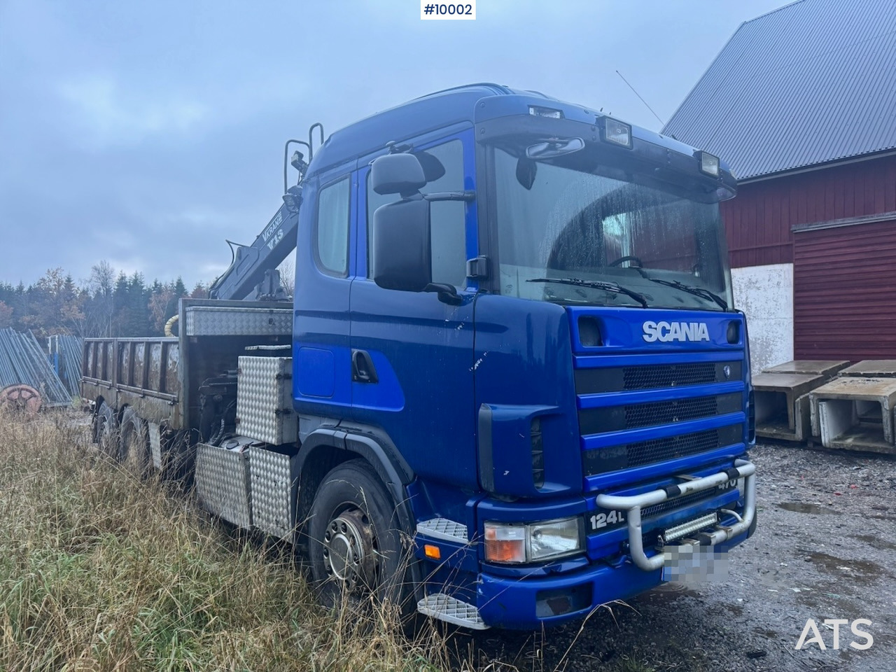 Scania R124 6x2 Flatbed truck with timber crane - Camion plateau, Camion grue: photos 2 Scania R124 6x2 Flatbed truck with timber crane - Camion plateau, Camion grue: photos 2