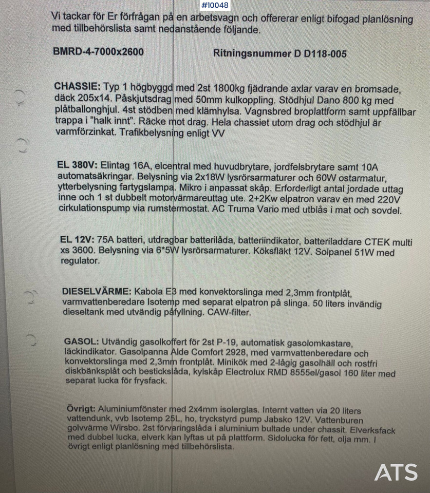 Conteneur comme habitat, Remorque Staff cabin - Arbetsvagnar BMRD 7000: photos 12