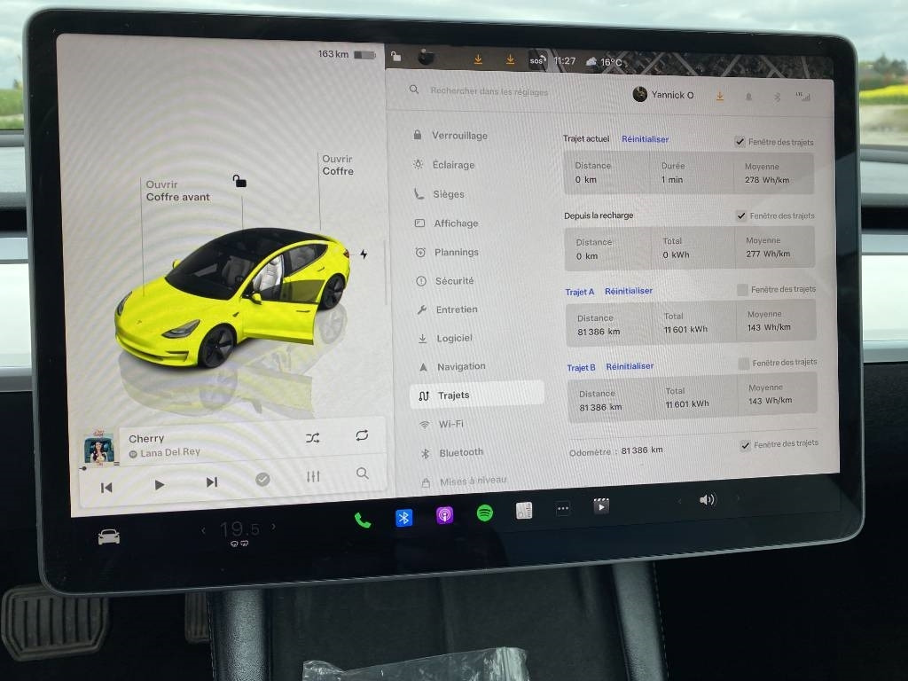 Voiture Tesla MODEL 3 5YJ3 - Rwd-Carte Grise Française endommagé: photos 7