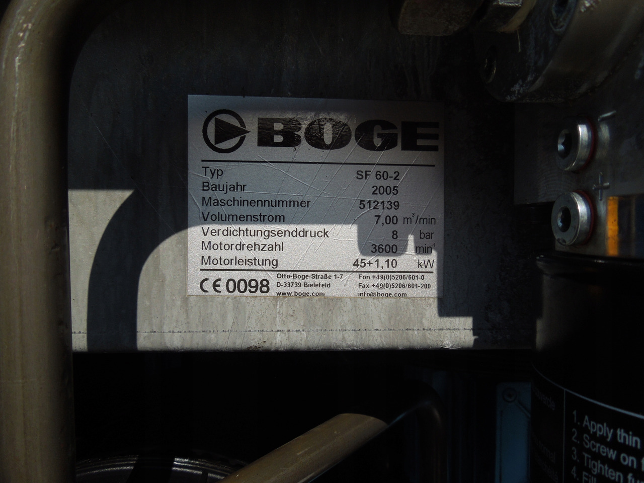BOGE SF60-2 - Compresseur d'air: photos 4 BOGE SF60-2 - Compresseur d'air: photos 4