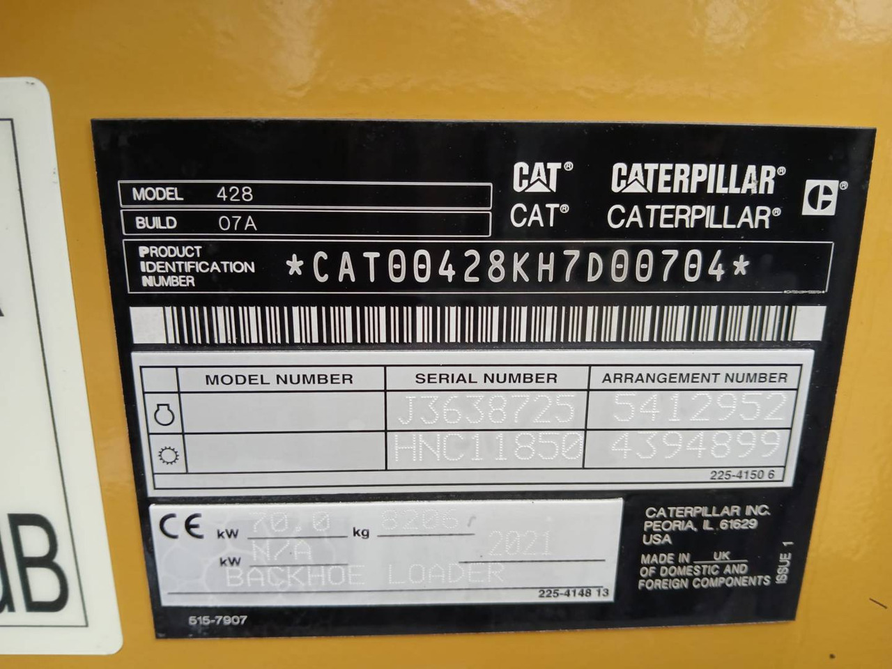 CAT 428-07 - Tractopelle: photos 5 CAT 428-07 - Tractopelle: photos 5
