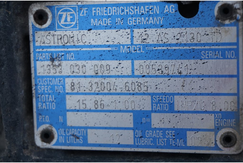 ZF 12AS2130DD TGX 81 32004-6085 - Boîte de vitesse pour Camion: photos 5 ZF 12AS2130DD TGX 81 32004-6085 - Boîte de vitesse pour Camion: photos 5