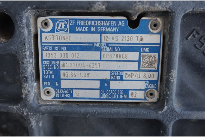 ZF 12AS2130DD TGX - Boîte de vitesse pour Camion: photos 5 ZF 12AS2130DD TGX - Boîte de vitesse pour Camion: photos 5