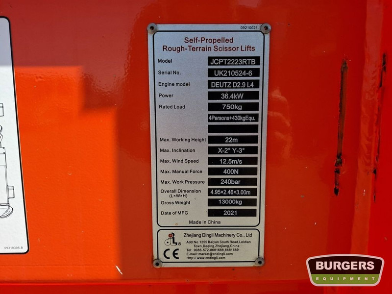 Dingli JCPT2223RTB 4x4 Diesel Schaarhoogwerker 22m - Nacelle ciseaux: photos 5 Dingli JCPT2223RTB 4x4 Diesel Schaarhoogwerker 22m - Nacelle ciseaux: photos 5