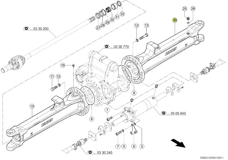 Claas Jaguar 970 - tylna oś napędowa - obudowa osi LEWA 0015048870 - Essieu arrière pour Machine agricole: photos 1 Claas Jaguar 970 - tylna oś napędowa - obudowa osi LEWA 0015048870 - Essieu arrière pour Machine agricole: photos 1