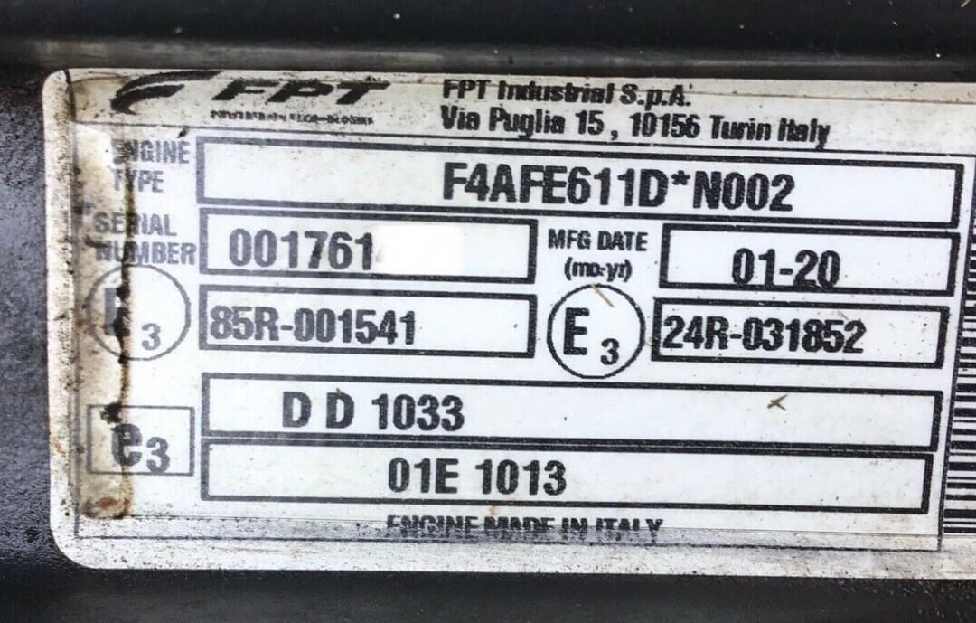 Iveco FPT F4AFE611D Euro 6 - Moteur pour Machine agricole: photos 1 Iveco FPT F4AFE611D Euro 6 - Moteur pour Machine agricole: photos 1
