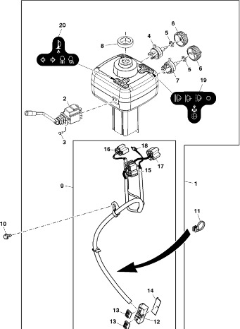 John Deere 9470RX - Wiązka przewodów kierunk. RE346231 (Kierowanie) - Câble/ Fil pour Tracteur agricole: photos 1 John Deere 9470RX - Wiązka przewodów kierunk. RE346231 (Kierowanie) - Câble/ Fil pour Tracteur agricole: photos 1