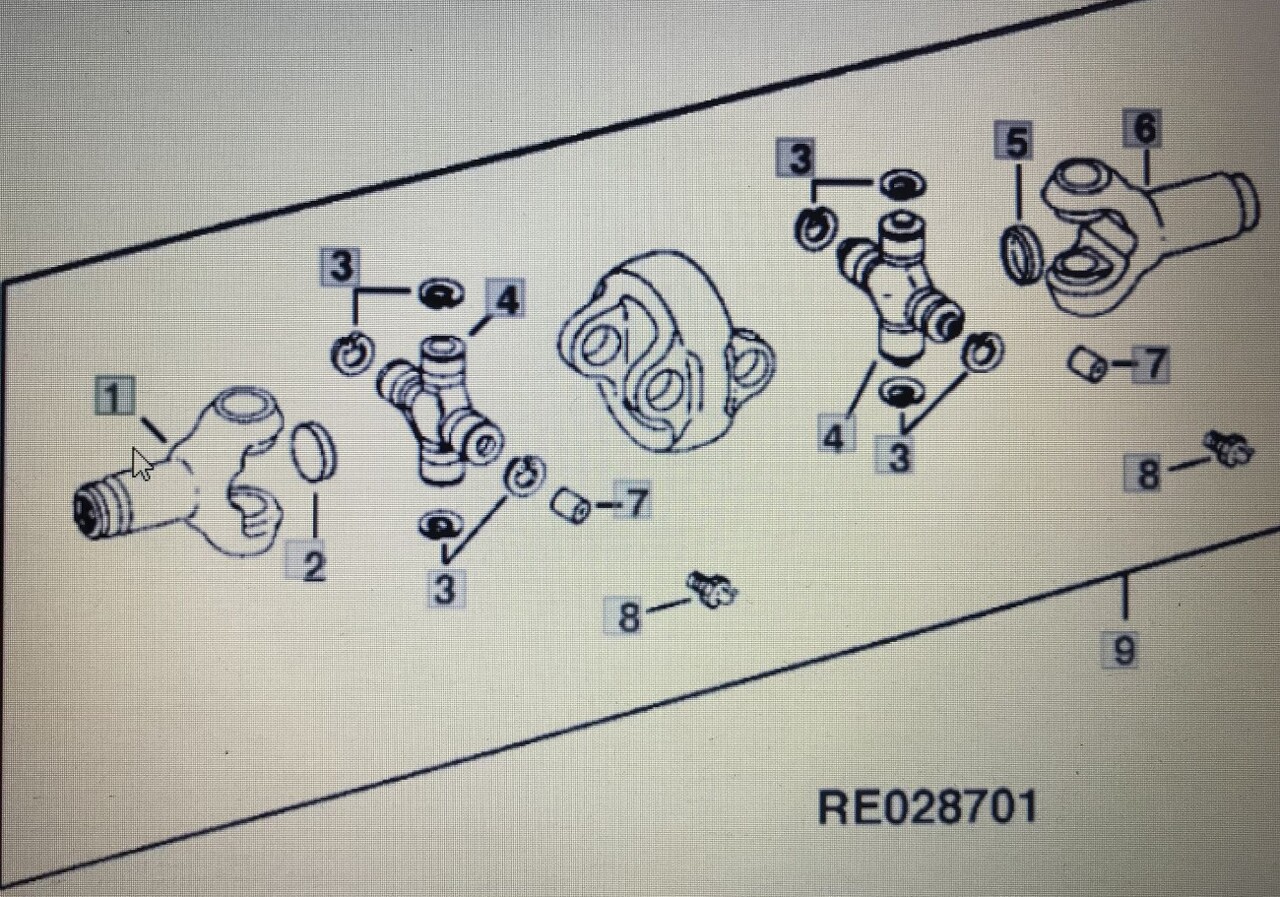 John Deere RE71566/przegub uniwersalny/John Deere 4555/4755/4955 Nr części RE 71566 - Transmission pour Tracteur agricole: photos 1 John Deere RE71566/przegub uniwersalny/John Deere 4555/4755/4955 Nr części RE 71566 - Transmission pour Tracteur agricole: photos 1