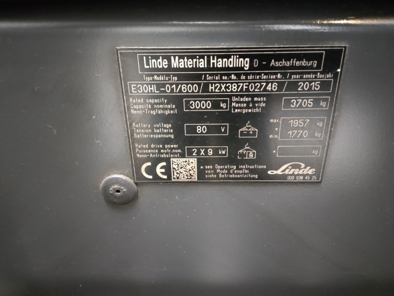 Linde E30HL-01/600 - Chariot élévateur électrique: photos 2 Linde E30HL-01/600 - Chariot élévateur électrique: photos 2