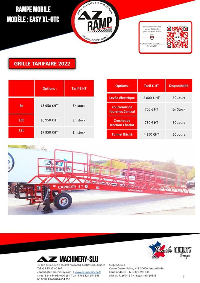 Rampe de chargement neuf AZ RAMP-EASY XL-8 OTC . Mobil Loading Ramp  WIDE With Level Off, 8 t Capacity: photos 18