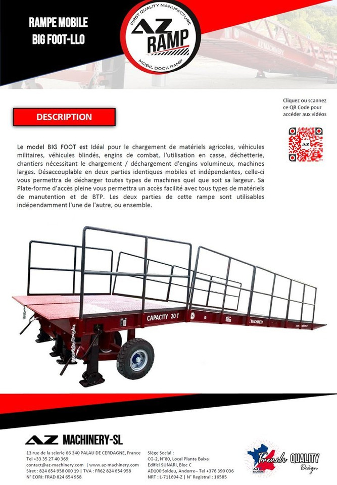 Large Mobile dock ramp, uncouplable AZ RAMP - KING VERSION, BIG FOOT L20 T-INOX - Rampe de chargement: photos 2 Large Mobile dock ramp, uncouplable AZ RAMP - KING VERSION, BIG FOOT L20 T-INOX - Rampe de chargement: photos 2