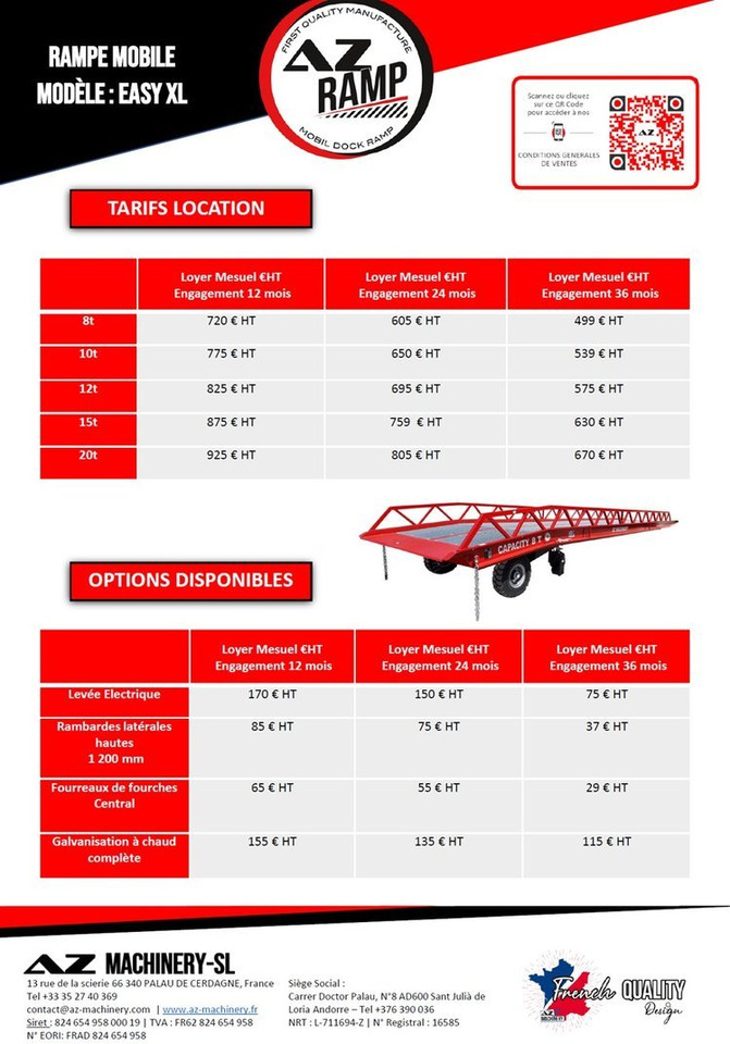 **RENTAL 12-24-36 Month** AZ RAMP-EASY XL-8 . Mobil Loading Ramp - Rampe de chargement: photos 2 **RENTAL 12-24-36 Month** AZ RAMP-EASY XL-8 . Mobil Loading Ramp - Rampe de chargement: photos 2
