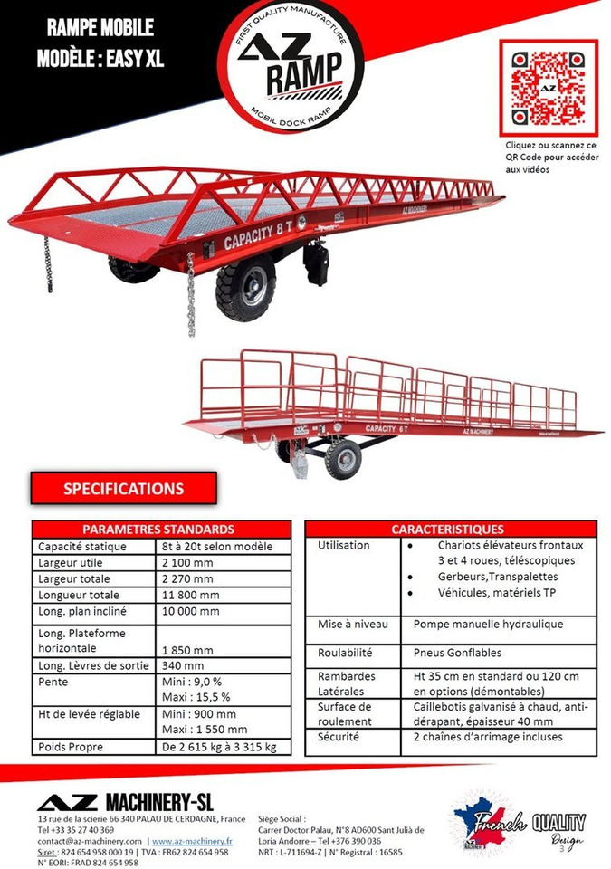 **RENTAL 12-24-36 Month** AZ RAMP-EASY XL-8 . Mobil Loading Ramp - Rampe de chargement: photos 4 **RENTAL 12-24-36 Month** AZ RAMP-EASY XL-8 . Mobil Loading Ramp - Rampe de chargement: photos 4