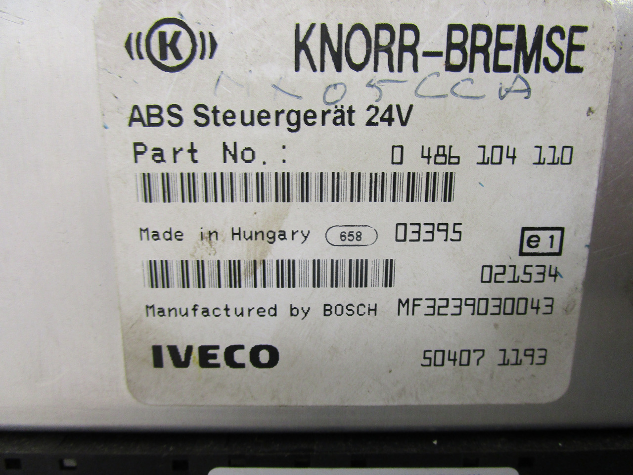 IVECO TECTOR ABS ECU P/NO 0486104110 - Pièces de frein pour Camion: photos 2 IVECO TECTOR ABS ECU P/NO 0486104110 - Pièces de frein pour Camion: photos 2