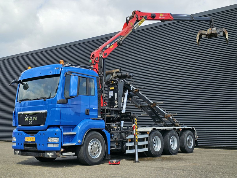 MAN TGS 35.400 / 8x4-4 / CONTAINER SYSTEM / PALFINGER Z CRANE - Camion - système de câble, Camion grue: photos 1 MAN TGS 35.400 / 8x4-4 / CONTAINER SYSTEM / PALFINGER Z CRANE - Camion - système de câble, Camion grue: photos 1