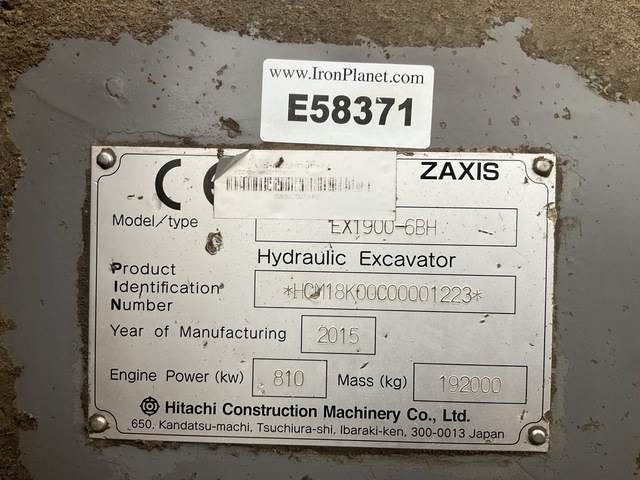 Hitachi EX1900-6BH - Pelle sur chenille: photos 5 Hitachi EX1900-6BH - Pelle sur chenille: photos 5