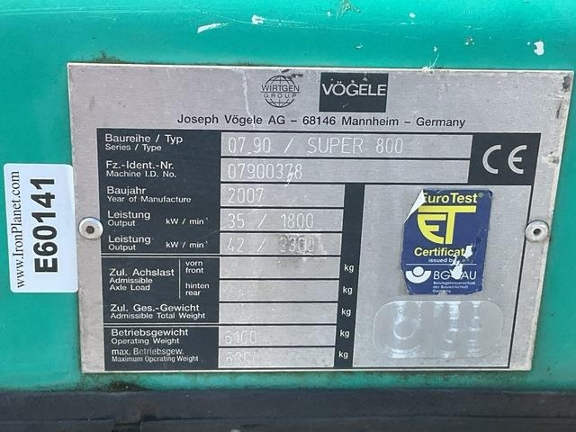 Vögele Super 800 - Finisseur: photos 5 Vögele Super 800 - Finisseur: photos 5