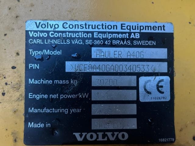 Volvo A40G - Tombereau articulé: photos 5 Volvo A40G - Tombereau articulé: photos 5