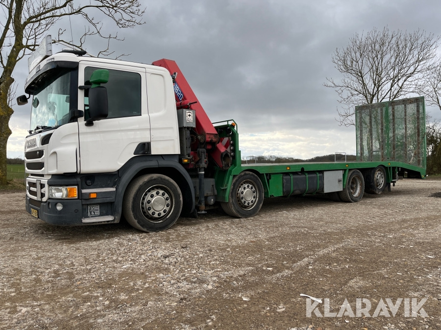 Kranbil med lad Scania P G R N341 - Camion grue: photos 1 Kranbil med lad Scania P G R N341 - Camion grue: photos 1