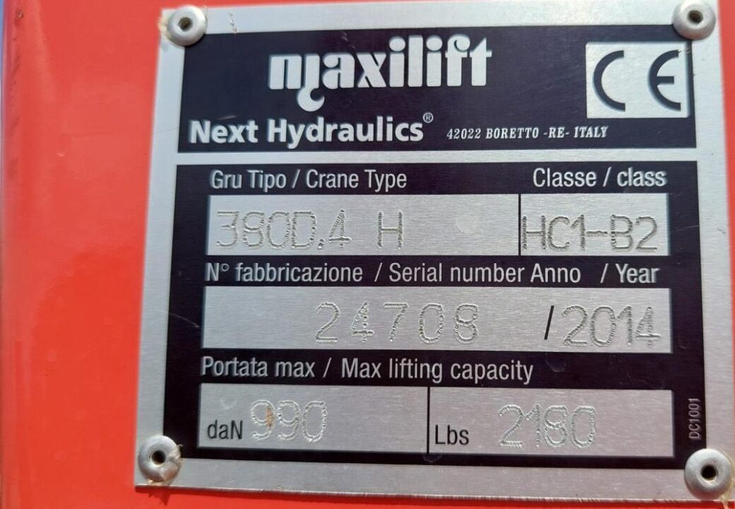 Grue auxiliaire Hymaco Maxilift M380 med liftarme: photos 15 Grue auxiliaire Hymaco Maxilift M380 med liftarme: photos 15