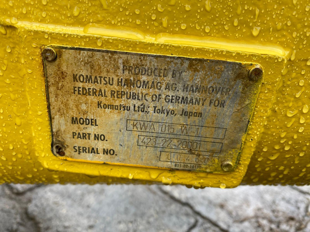 Komatsu KWA 015 aus WA 380 - Essieu et pièces pour Engins de chantier: photos 4 Komatsu KWA 015 aus WA 380 - Essieu et pièces pour Engins de chantier: photos 4