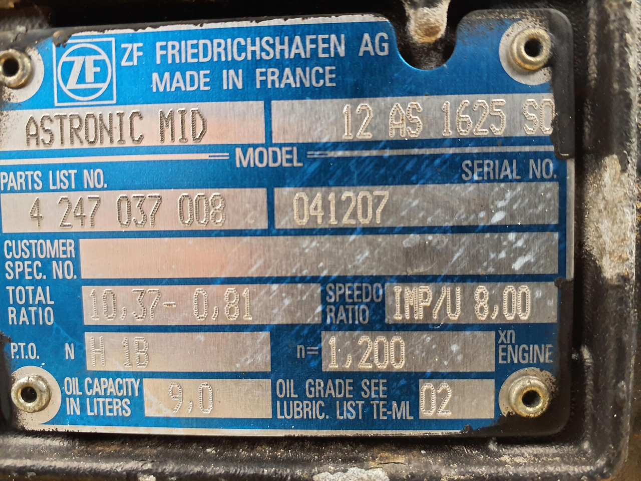 ZF Terex challenger 3160 Gearbox ZF astronic MID 12 AS 1625 SO - Boîte de vitesse pour Grue mobile: photos 5 ZF Terex challenger 3160 Gearbox ZF astronic MID 12 AS 1625 SO - Boîte de vitesse pour Grue mobile: photos 5