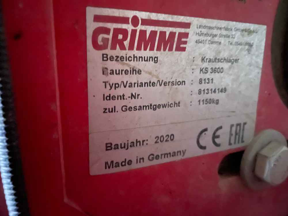 Grimme KS 3600 - Matériel de récolte: photos 2 Grimme KS 3600 - Matériel de récolte: photos 2