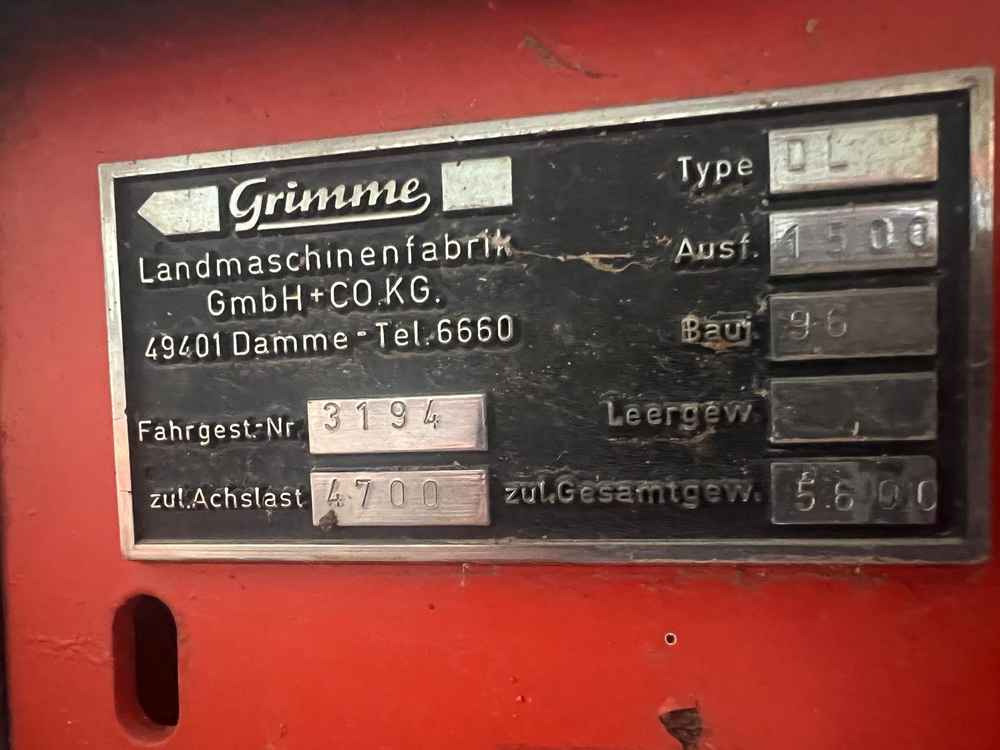 Grimme DL1500 - Matériel de récolte: photos 2 Grimme DL1500 - Matériel de récolte: photos 2