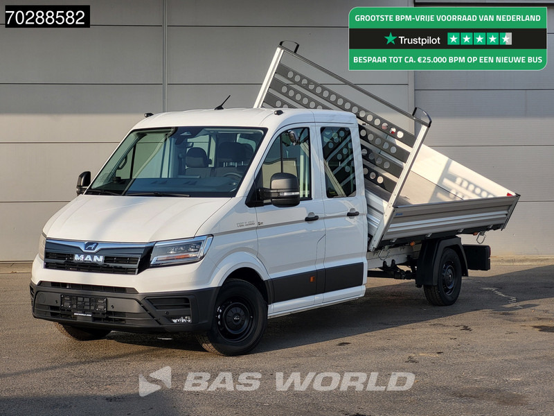MAN TGE 3.180 Driezijdige Kipper Automaat Dubbel Cabine 2025 Facelift 180PK Trekhaak LED Navi ACC Airco Cruise Euro6 Kipper Tippe Benne Kieper - Utilitaire benne: photos 1 MAN TGE 3.180 Driezijdige Kipper Automaat Dubbel Cabine 2025 Facelift 180PK Trekhaak LED Navi ACC Airco Cruise Euro6 Kipper Tippe Benne Kieper - Utilitaire benne: photos 1