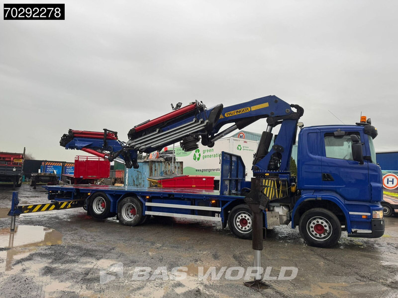 Scania R420 8X2 Palfinger PK100002 Crane Kran + PJ170 JIB Lift Axle Euro 4 - Camion plateau, Camion grue: photos 3 Scania R420 8X2 Palfinger PK100002 Crane Kran + PJ170 JIB Lift Axle Euro 4 - Camion plateau, Camion grue: photos 3