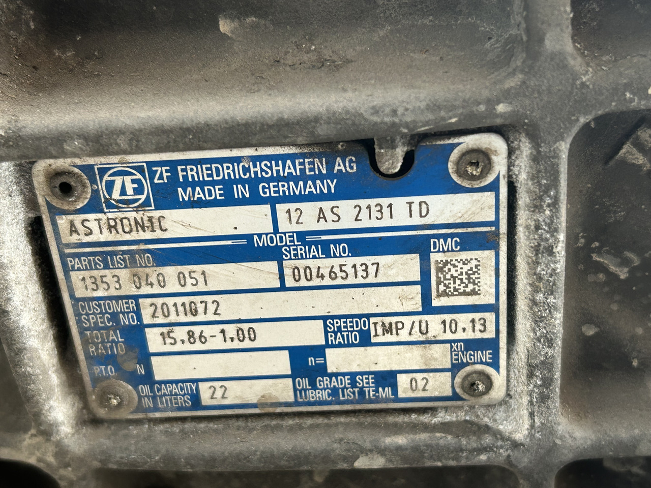 DAF XF 106 12AS2131 TD 2011072 DAF XF 106 truck - Boîte de vitesse pour Camion: photos 3 DAF XF 106 12AS2131 TD 2011072 DAF XF 106 truck - Boîte de vitesse pour Camion: photos 3