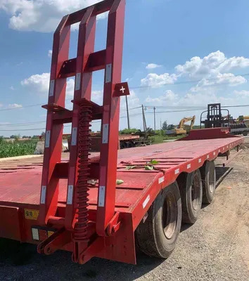 Tri-Axles Used 20t-100t 40foot Low Bed Flatbed Semi Trailer - Semi-remorque surbaissé: photos 1 Tri-Axles Used 20t-100t 40foot Low Bed Flatbed Semi Trailer - Semi-remorque surbaissé: photos 1