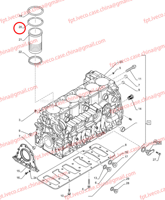 FPT IVECO CASE Cursor9 F2CFE614A*B041/F2CGE614F*V004 5802431166 Cylinder liner O-ring (non-black)99459175 - Pistons/ Anneaux/ Manchons pour Camion: photos 3 FPT IVECO CASE Cursor9 F2CFE614A*B041/F2CGE614F*V004 5802431166 Cylinder liner O-ring (non-black)99459175 - Pistons/ Anneaux/ Manchons pour Camion: photos 3