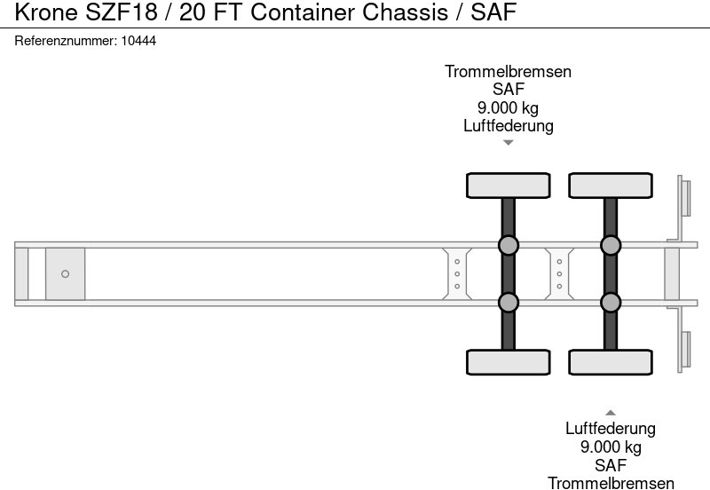 Semi-remorque porte-conteneur/ Caisse mobile Krone SZF18 / 20 FT Container Chassis / SAF: photos 10