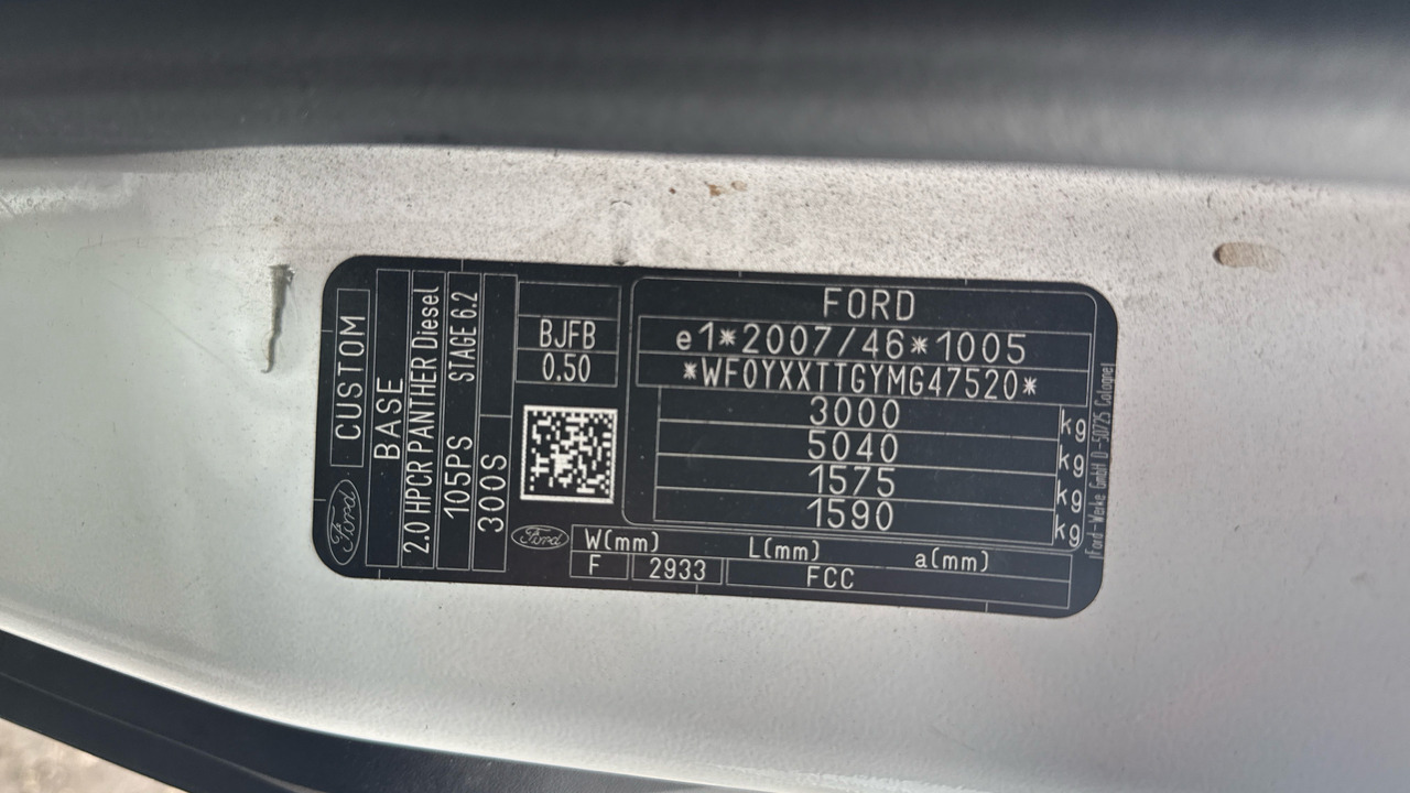 Fourgonnette Ford Transit Custom 300 2.0 ECOBLUE 105PS LEADER: photos 11